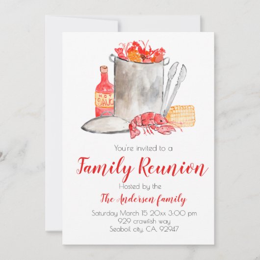 クロウフィッシュ家族の懇親会招待 招待状 (正面)