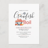 クロウフィッシュ家族クックアウトシーフードパーティー インビテーションポストカード (正面)