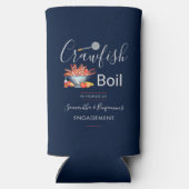 クロウフィッシュ家族クックアウトシーフード婚約 スリム缶クーラー (裏面)