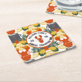 クロウフィッシュ沸騰パーティー-ケージャンシーフードお祝い スクエアペーパーコースター (アングル)