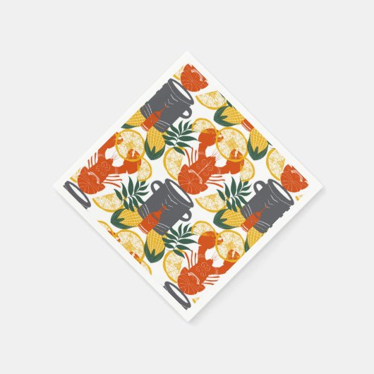 クロウフィッシュ沸騰パーティー-ケージャンシーフードお祝い スタンダードカクテルナプキン (角)