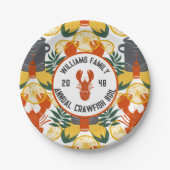 クロウフィッシュ沸騰パーティー-ケージャンシーフードお祝い ペーパープレート (正面)