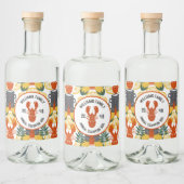 クロウフィッシュ沸騰パーティー-ケージャンシーフードお祝い リキュールボトルラベル (ボトル)