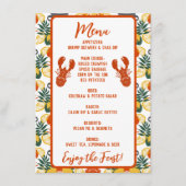 クロウフィッシュ沸騰メニューカード – ケージャンシーフード饗宴 メニュー (正面)