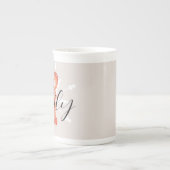 クロウフィッシュ甲殻類の水彩雪片 ボーンチャイナマグカップ (正面)