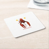 クロウフィッシュ紙コースター スクエアペーパーコースター (アングル)