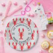 クロウフィッシュ魚介類ボイルサマーロブスターファミリーパーティー ペーパープレート (パーティー)