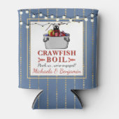 クロウフィッシュ魚介類ボイルブルー金ゴールドパーティー婚約 缶クーラー (正面)