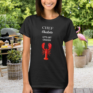 クロウフィッシュ黒ロブスター煮沸パーティーシェフ調理師 Tシャツ