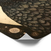 クロウポートレート絵を描抽象芸術 ポスター (角)