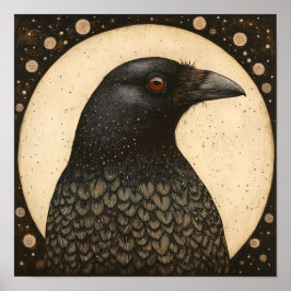 クロウポートレート絵を描抽象芸術 ポスター