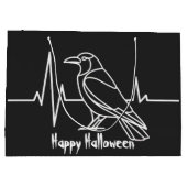 クロウモダント&ハートレート、ミニマリスト、ハロウィーン ラージペーパーバッグ (裏面)