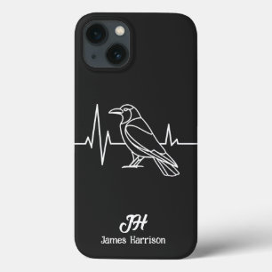 クロウモダント&ハートレート、ミニマル、モノグラム iPhone 13ケース