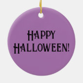 クロウレイブンとスカルハロウィンパープルスターズこうもり セラミックオーナメント (裏面)