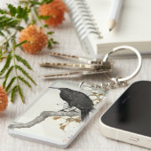 クロウレイヴンコソン日本のバード キーホルダー (正面右)