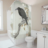 クロウレイヴンコソン日本のバード シャワーカーテン (インサイチュ)