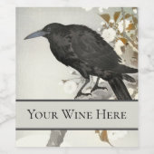 クロウレイヴンコソン日本のバード ワインラベル (シングルラベル)