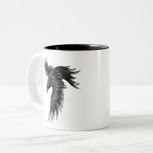 クロウレーブンノースバイキング記号 ツートーンマグカップ (正面左)