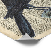 クロウヴィンテージイラストレーションアットオールド百科事典ページ ポスター (角)