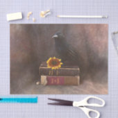 クロウヴィンテージゴシックオールドブックスひまわりアート 薄葉紙 (クラフト)