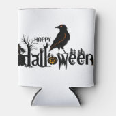 クロウ不気味ス付きハロウィーンイラストレーション 缶クーラー (正面)