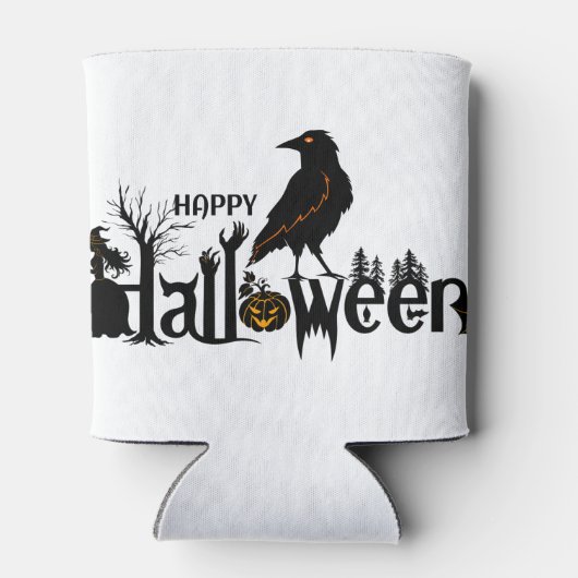 クロウ不気味ス付きハロウィーンイラストレーション 缶クーラー (裏面)