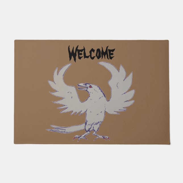 クロウ不気味レイヴンSpiegeland Welcome doormat ドアマット (正面)