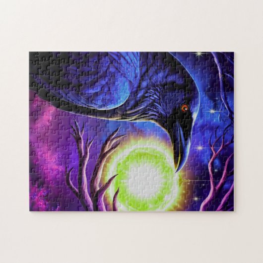 クロウ威厳のあるーOrbを見て白熱［赤熱］光を放ついる ジグソーパズル (横)