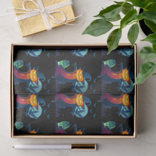 クロウ幽霊のよく出るとフクロウのこうもり付きハロウィンのかかし 薄葉紙 (ギフト)