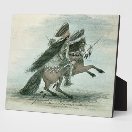 クロウ族の戦士(紙上のw/c) フォトプラーク (側面)