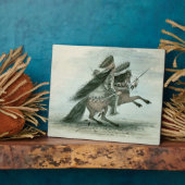 クロウ族の戦士(紙上のw/c) フォトプラーク (側面)