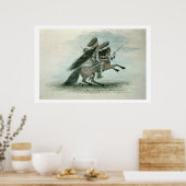 クロウ族の戦士(紙上のw/c) ポスター (キッチン)