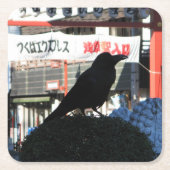 クロウ日本の スクエアペーパーコースター (正面)
