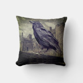 クロウ枕壁街並み クッション (正面)