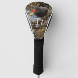 クロウ素晴らしム付きブラックオイスターキャッチャー ゴルフヘッドカバー