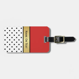 クロウ赤い白い黒い水玉模様 ラゲッジタグ