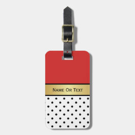 クロウ赤い白い黒い水玉模様 ラゲッジタグ