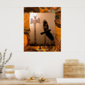 クロウ飛んでいるスピリット&トーテムポールアートポスター ポスター (キッチン)