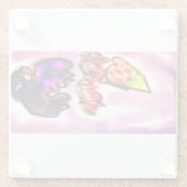 クロウ飛んでいる秋 ガラスコースター (裏面)