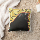 クロウ、オレンジ、ホワイトバックグラウンド クッション (ブランケット)