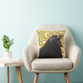 クロウ、オレンジ、ホワイトバックグラウンド クッション (椅子)