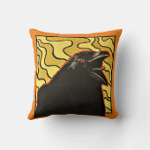 クロウ、オレンジ、ホワイトバックグラウンド クッション (裏面)