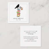 クロウ&ティーカップお洒落 スクエア名刺 (正面/裏面)