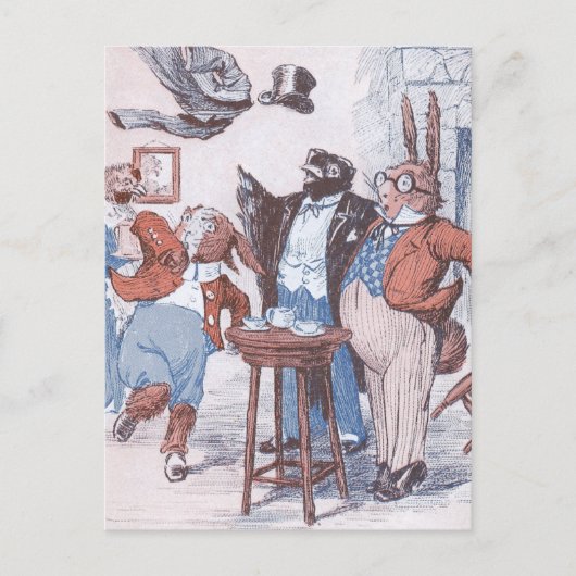 クロウ&バニーがお茶を持っている ポストカード (正面)