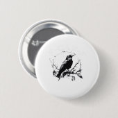 クロウ、F-Caw-F鳥おもしろいトレンディー 缶バッジ (正面&裏面)