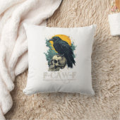 クロウFコーFおもしろいスカルムーンデザイン クッション (ブランケット)