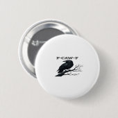 クロウF-Caw-Fゴシックおもしろい文鳥ノベルティ大人 缶バッジ (正面&裏面)