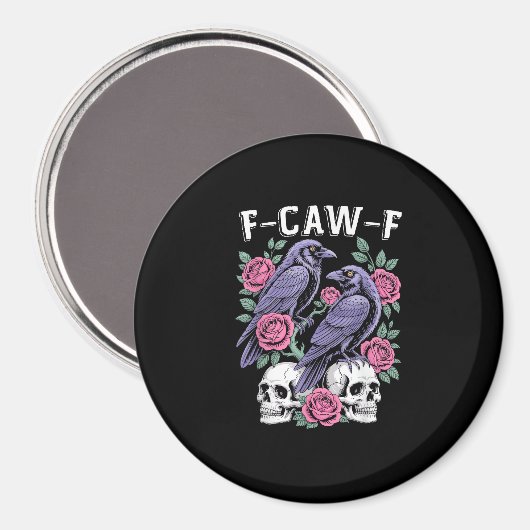 クロウF-Caw-F鳥の月おもしろいゴシック性成人ユーモアMi マグネット (正面/裏面)