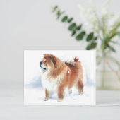 クロエは雪の中に立つHEARTdogはがき ポストカード (スタンド正面)