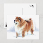 クロエは雪の中に立つHEARTdogはがき ポストカード (正面/裏面)